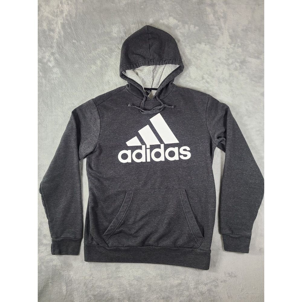 Adidas Golf Hoodie Mens Small Dark Grey Spell Out Sweatshirt Pullover